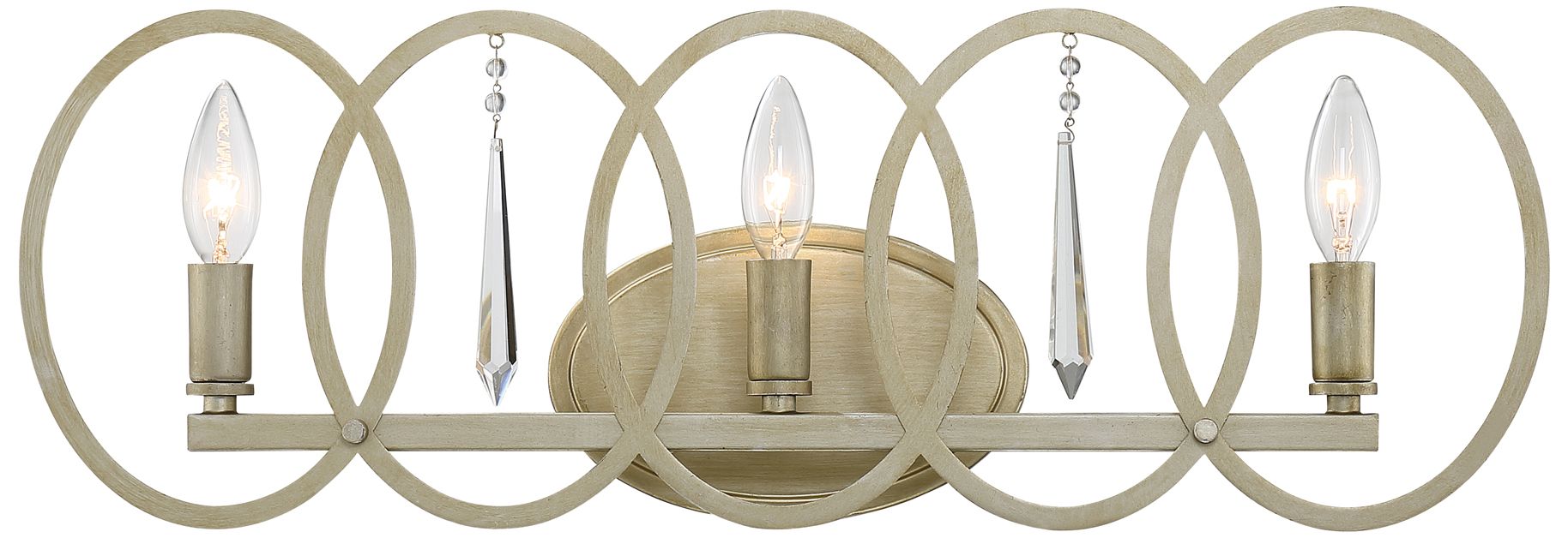 Image 2 Hutton 24.5 in. 3-Light Sterling Gold Bath Bar Vanity Light