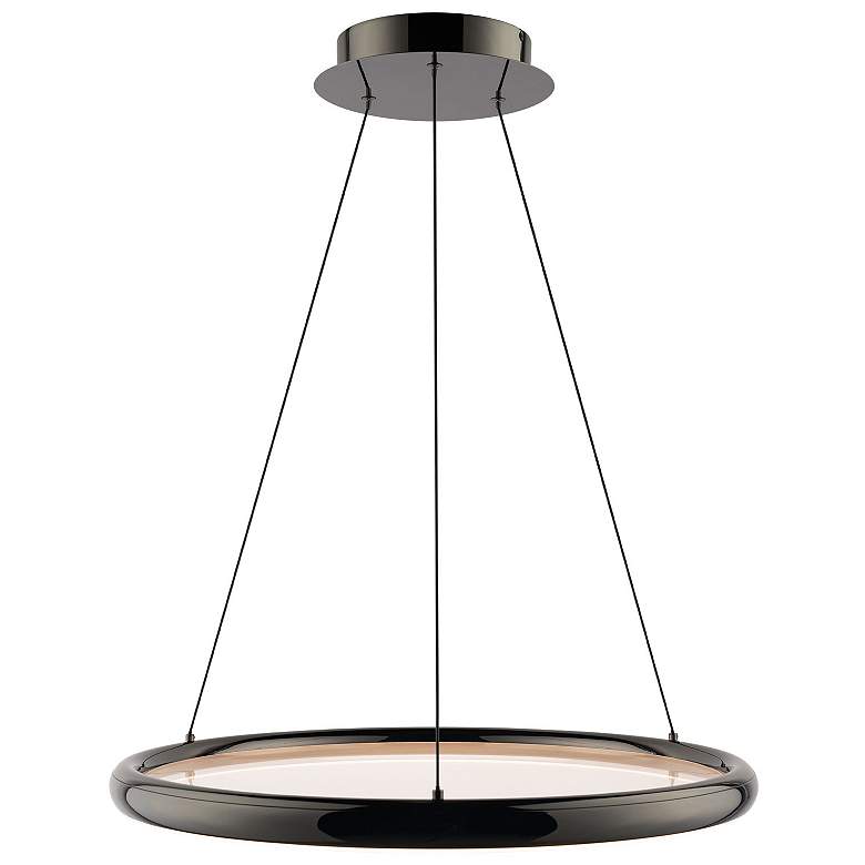 Image 2 Huxley 1.63"H x 23.38"W 1-Light Pendant in Black Chrome more views