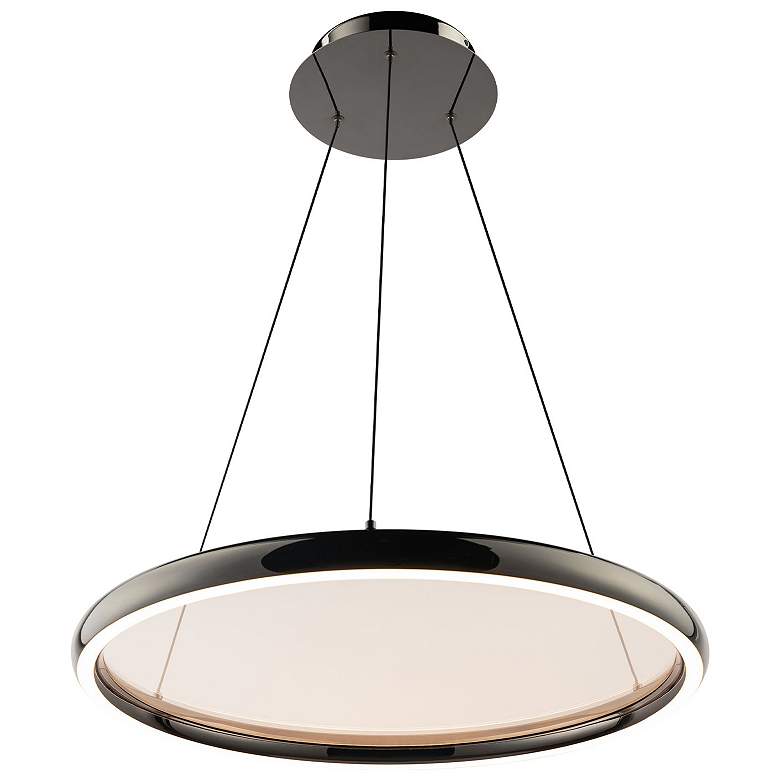 Image 3 Huxley 1.63"H x 23.38"W 1-Light Pendant in Black Chrome more views