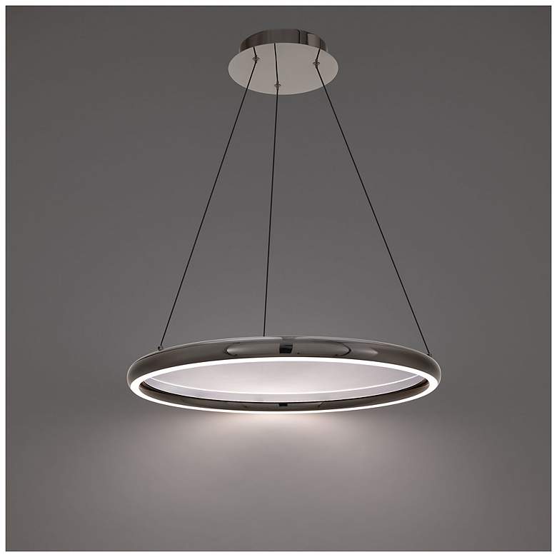 Image 4 Huxley 1.63"H x 23.38"W 1-Light Pendant in Black Chrome more views