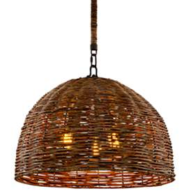 Image2 of Huxley 24" Wide Tidepool Bronze LED Basket Pendant Light