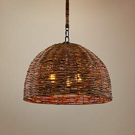Image1 of Huxley 24" Wide Tidepool Bronze LED Basket Pendant Light