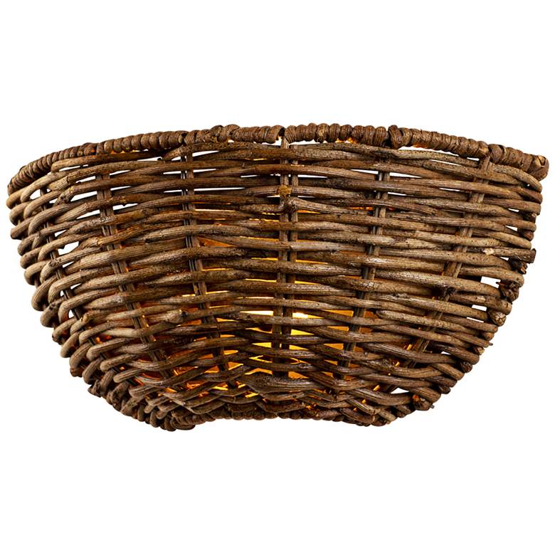 Image 1 Huxley 5 3/4" High Tidepool Bronze LED Basket Wall Sconce