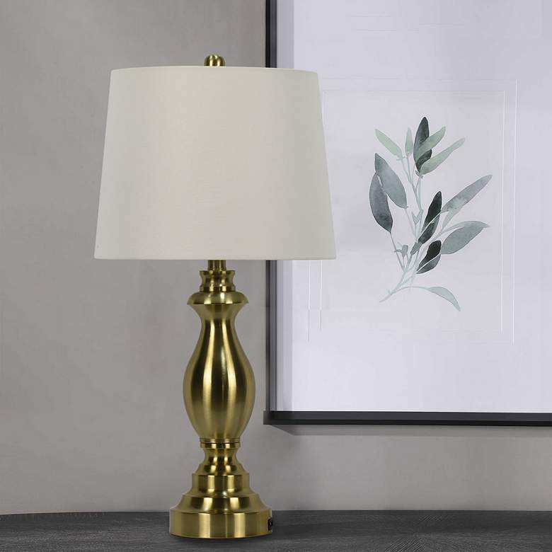 Image 3 Huygens Soft Gold Balustrade USB Table Lamps Set of 2 more views