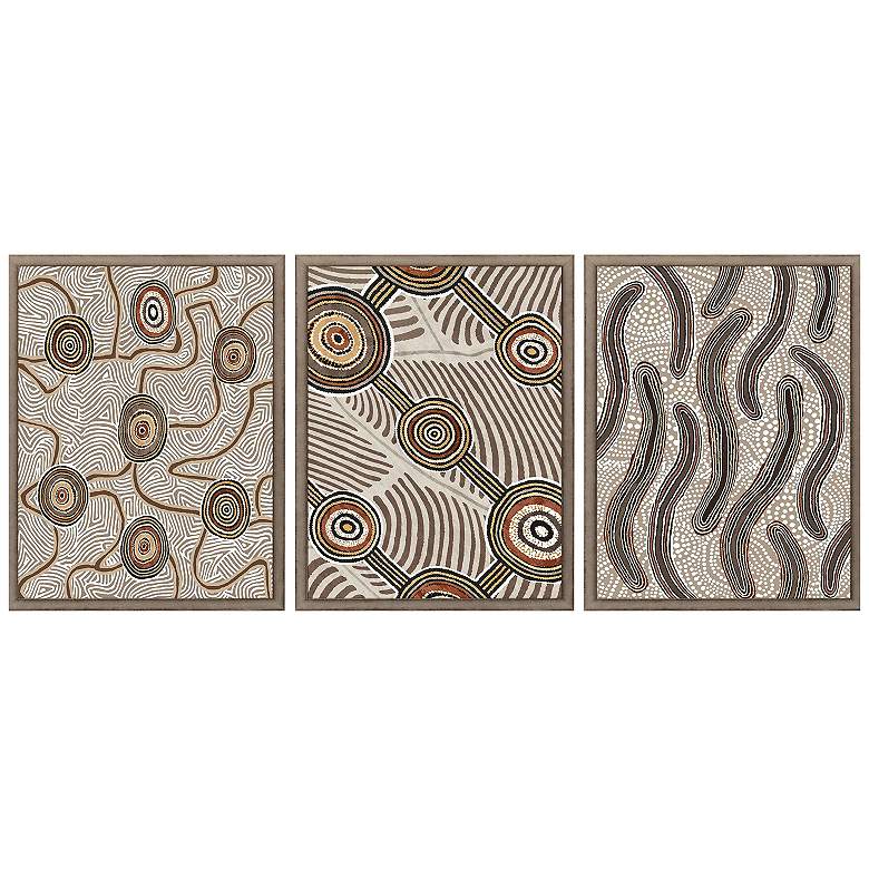 Image 1 Huzi I 19"W x 25"H Framed Art Set of 3
