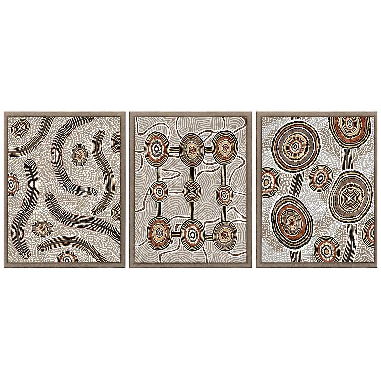 Image 1 Huzi II 19"W x 25"H Framed Art Set of 3