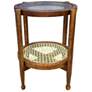 1_Hyacinth Glass Top Cane Bottom Side Table - Honey/Cane