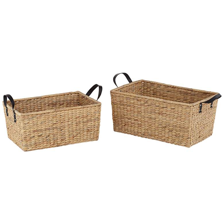 Image 1 Hyacinth Open-Top 2-Piece Rectangular Basket Set