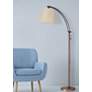 1_Hyannis 61" Flax Shade and Oil Brushed Bronze Adjustable Floor Lamp