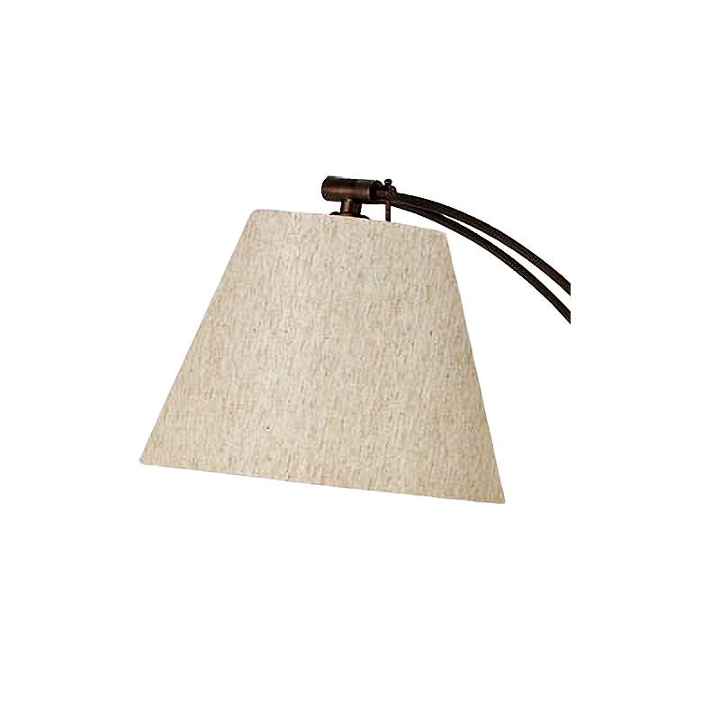 Image 3 Hyannis Oi Brushed Bronze Adjustable Floor Lamp w/ Flax Shade more views