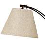 Hyannis Oi Brushed Bronze Adjustable Floor Lamp w/ Flax Shade