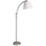 Hyannis Satin Chrome Adjustable Floor Lamp with White Shade