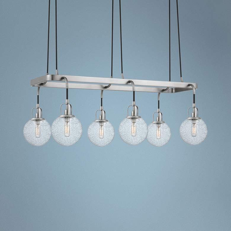 Image 1 Hybrid 36"W Antique Nickel Kitchen Island Light Chandelier