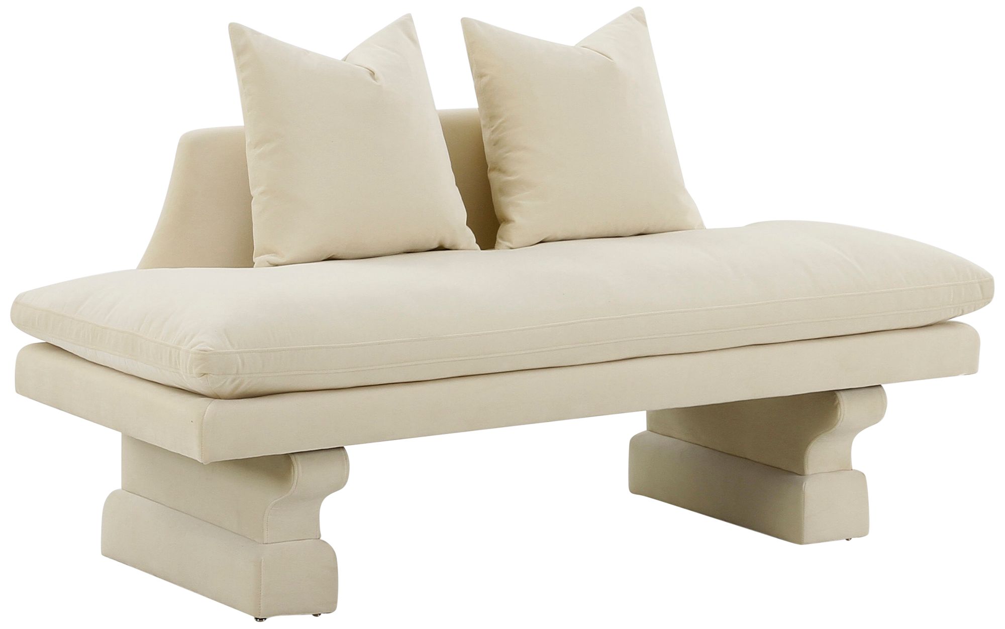 Hyde 59 1/2" Wide Champagne Velvet Sofa