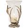 Hyde Large Clear and Silver Hurricane Pillar Candle Holder