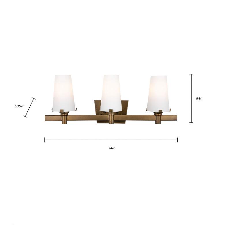 Image 3 Hyde Park 24" Wide Vintage Gold 3-Light Bath Light more views