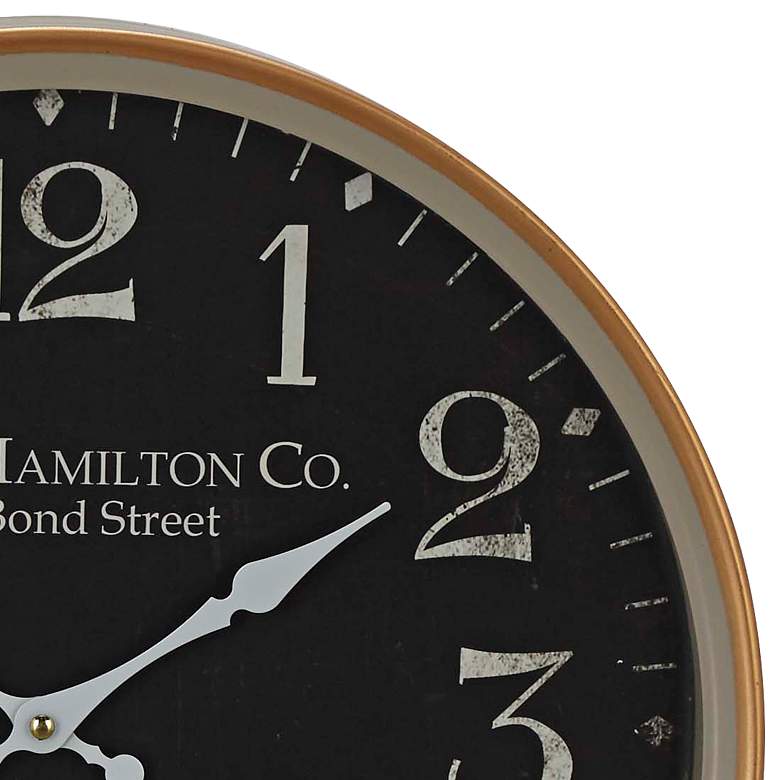 Image 2 Hyde Park Black Metal 16" Round Wall Clock more views