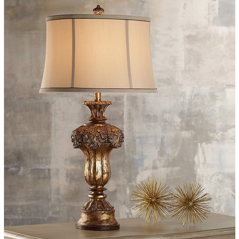 Image 1 Hyde Park Distressed Gold Table Lamp