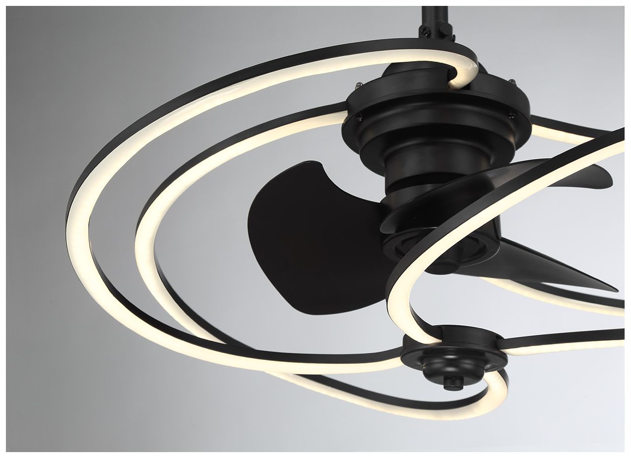 Image 6 Hydra LED Fan D'Lier in Matte Black (Fandelier) more views