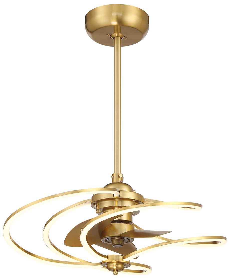 Image 3 Hydra LED Fan D'Lier in Warm Brass (Fandelier) more views