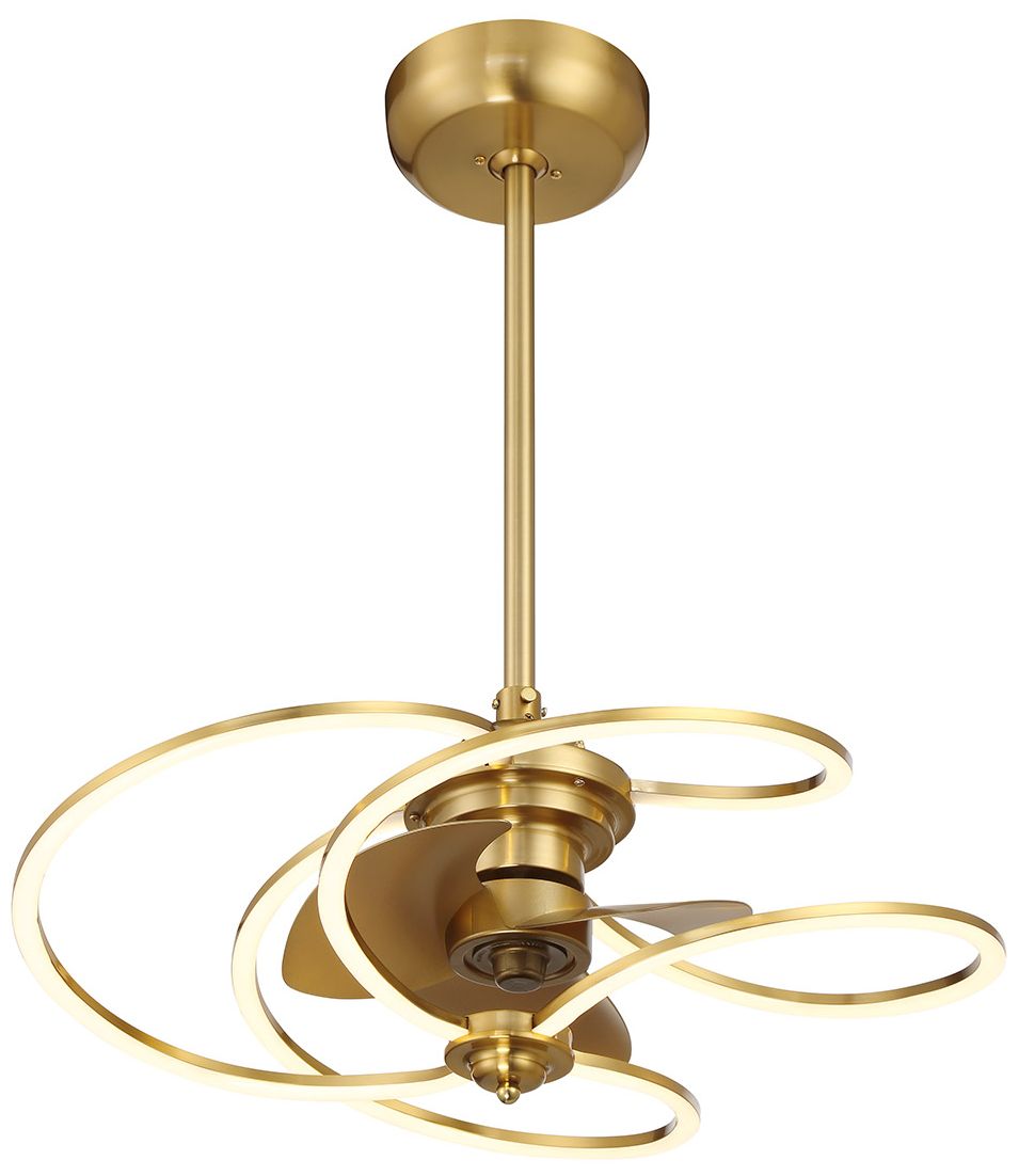 Image 4 Hydra LED Fan D'Lier in Warm Brass (Fandelier) more views