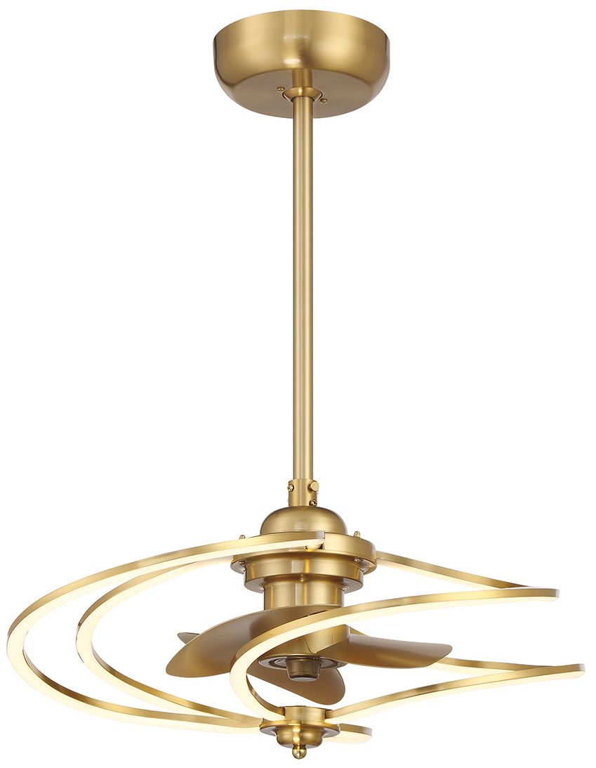 Image 5 Hydra LED Fan D'Lier in Warm Brass (Fandelier) more views