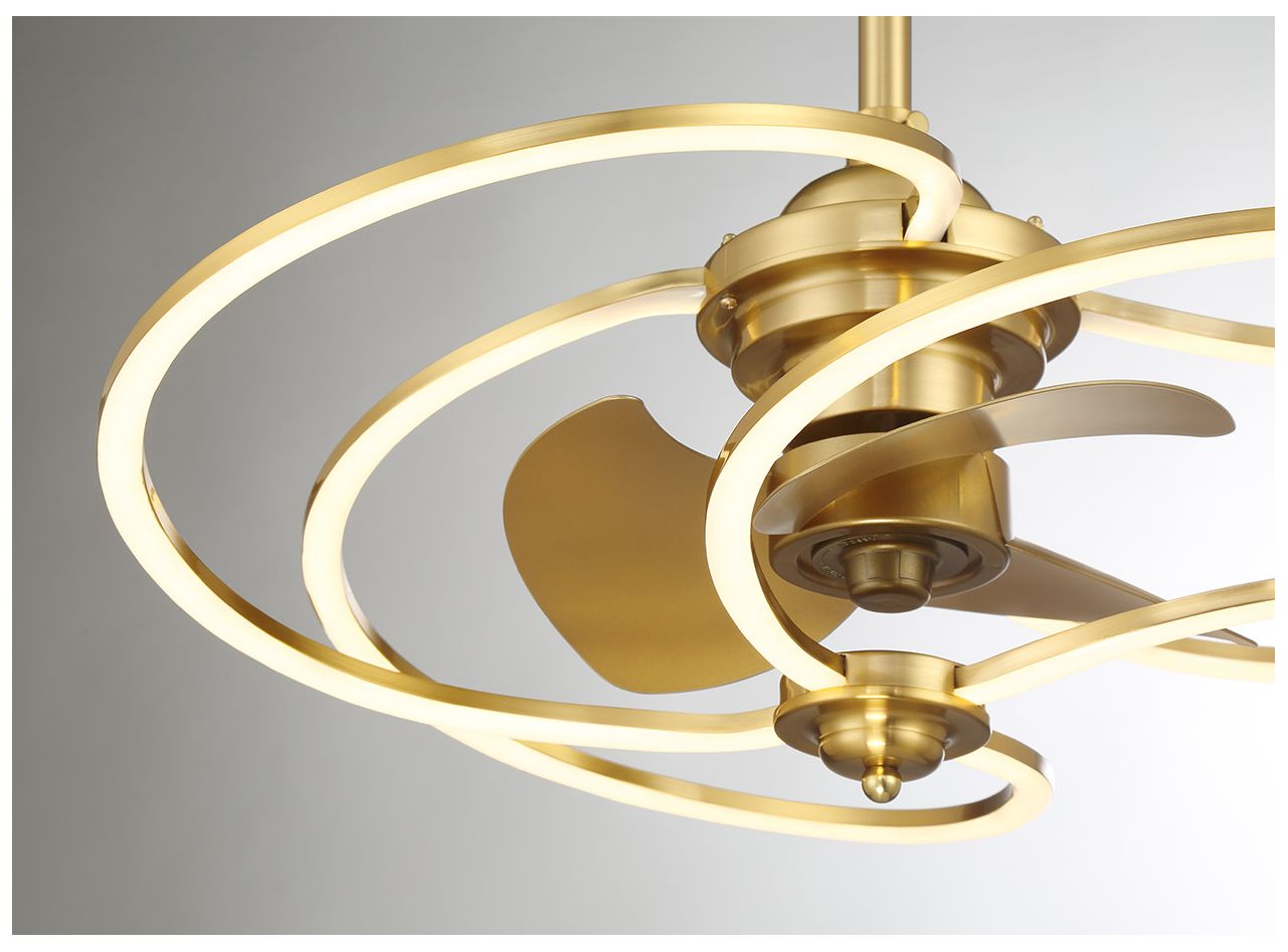 Image 6 Hydra LED Fan D'Lier in Warm Brass (Fandelier) more views