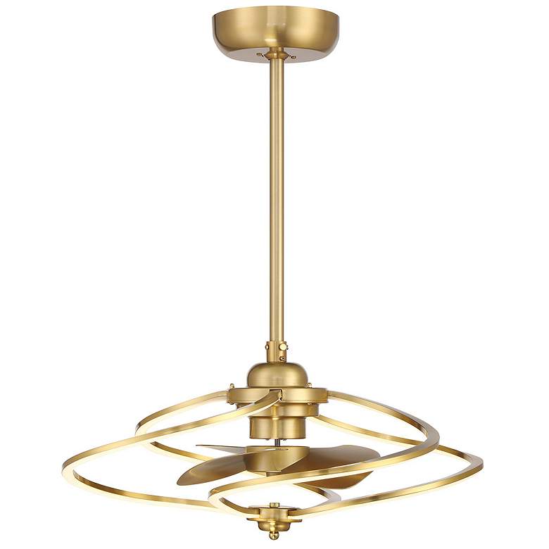 Image 1 Hydra LED Fan D'Lier in Warm Brass