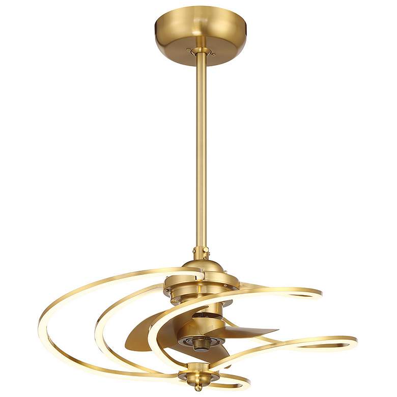 Image 3 Hydra LED Fan D'Lier in Warm Brass more views