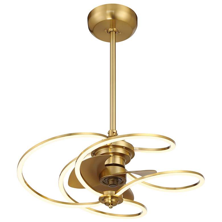 Image 4 Hydra LED Fan D'Lier in Warm Brass more views