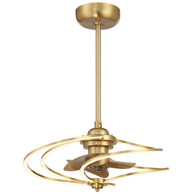 Image 5 Hydra LED Fan D'Lier in Warm Brass more views