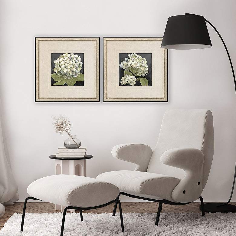Image 5 Hydrangeas On Black 19" Wide 2-Piece Framed Wall Art Set more views