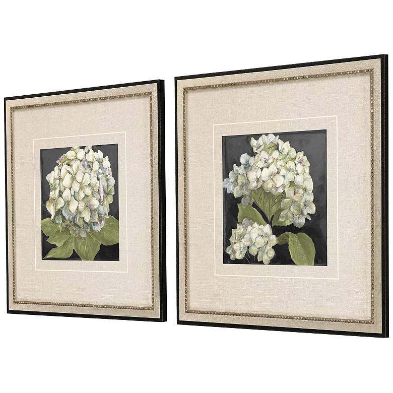 Image 6 Hydrangeas on Black 19"W x 19"H Framed Art Set of 2 more views