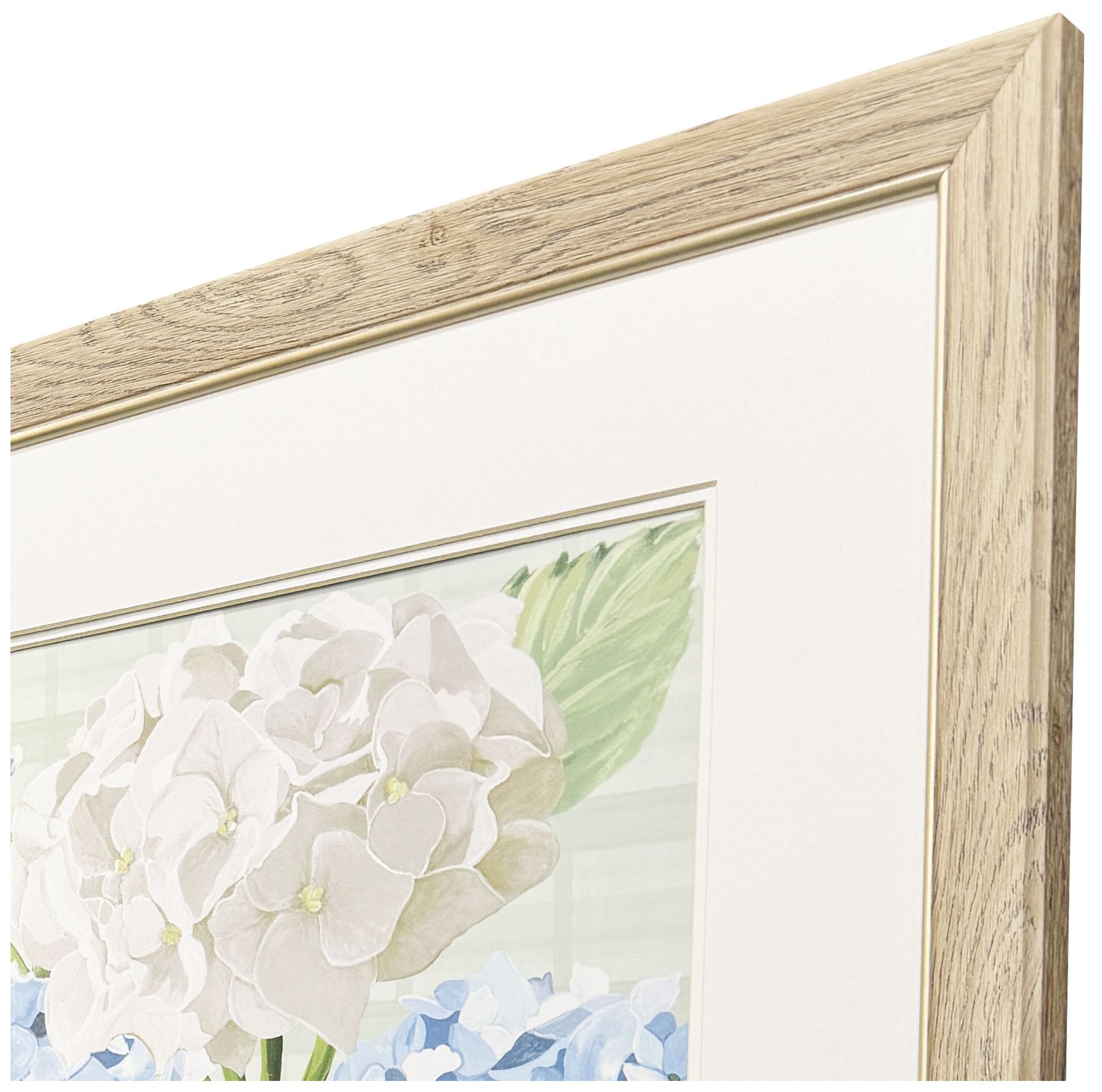 Image 3 Hydrangeas on Plaid 27"W x 27"H Framed Art Set of 2 more views