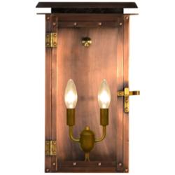 Hyland Flush 14 1/2"H Antique Copper 2-Light Outdoor Wall Light