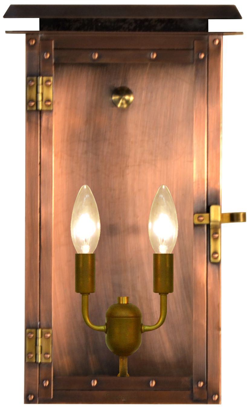 Image 2 Hyland Flush 17 1/2"H Antique Copper 2-Light Outdoor Wall Light more views
