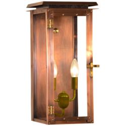 Hyland Flush 20 1/2"H Antique Copper 2-Light Outdoor Wall Light