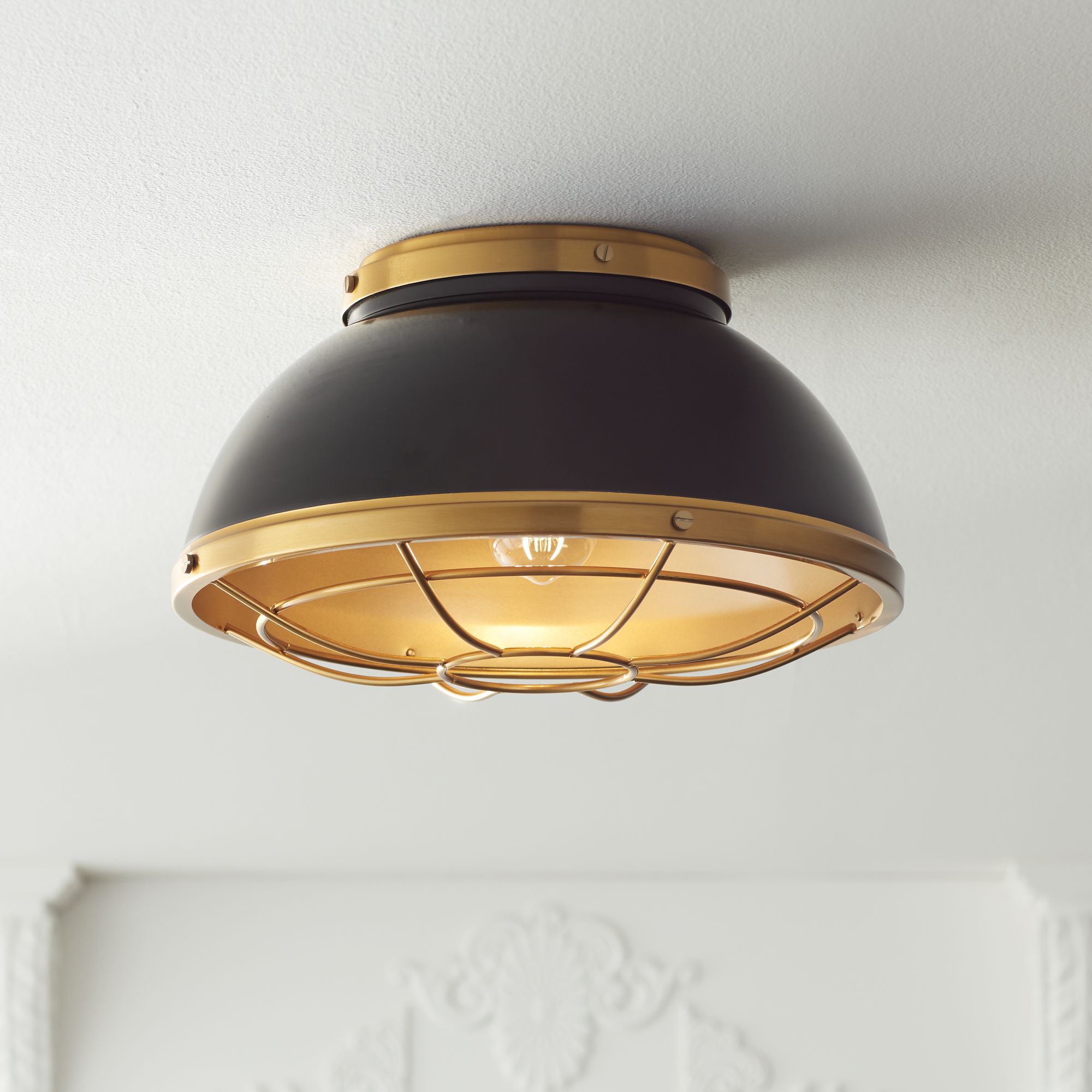 black brass ceiling light