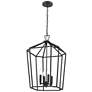 1_Hylena 15" Wide 4-Light Pendant in Textured Black