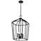 Hylena 15" Wide 4-Light Pendant in Textured Black