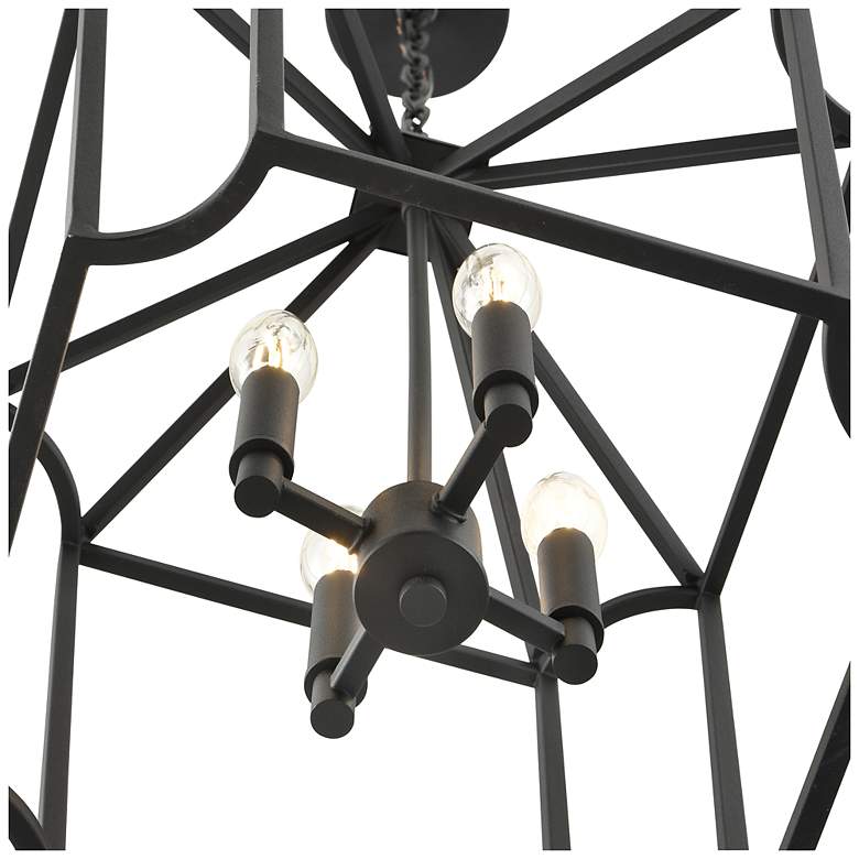 Image 3 Hylena 15" Wide 4-Light Pendant in Textured Black more views