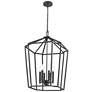 1_Hylena 18.5" Wide 6-Light Pendant in Textured Black