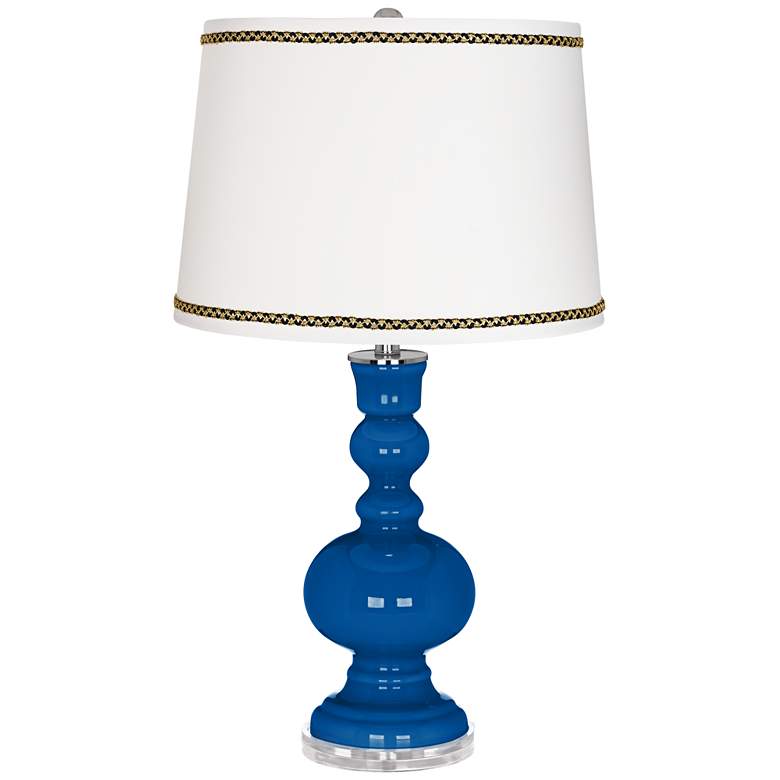 Image 1 Hyper Blue Apothecary Table Lamp with Ric-Rac Trim