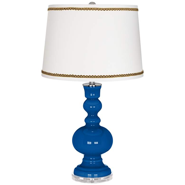 Image 1 Hyper Blue Apothecary Table Lamp with Twist Scroll Trim