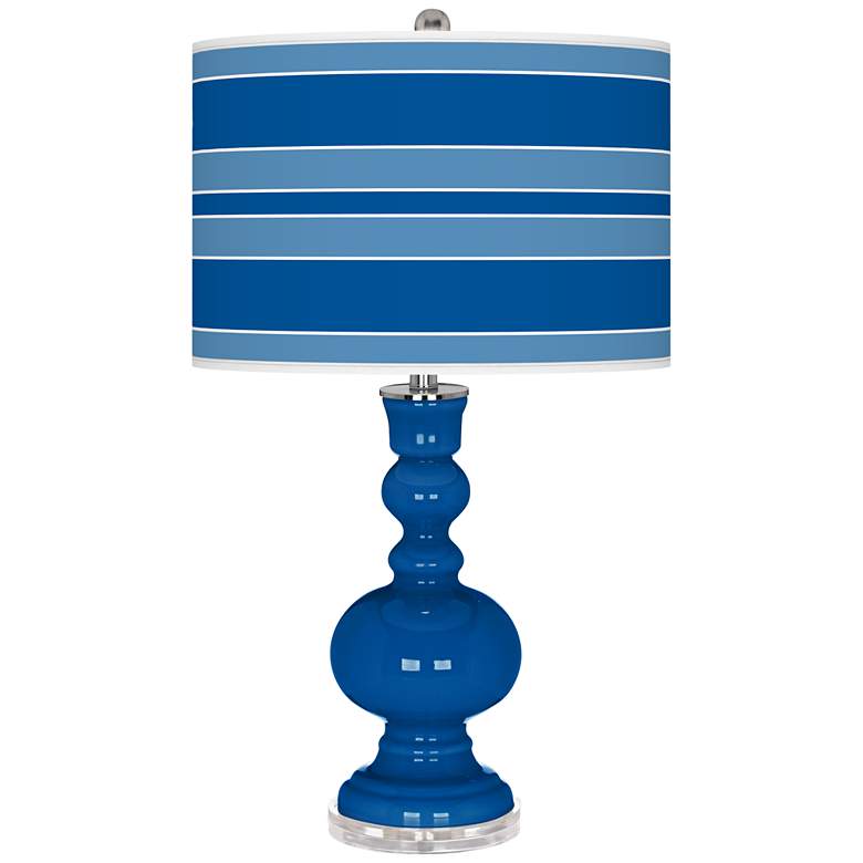 Image 1 Hyper Blue Bold Stripe Apothecary Table Lamp