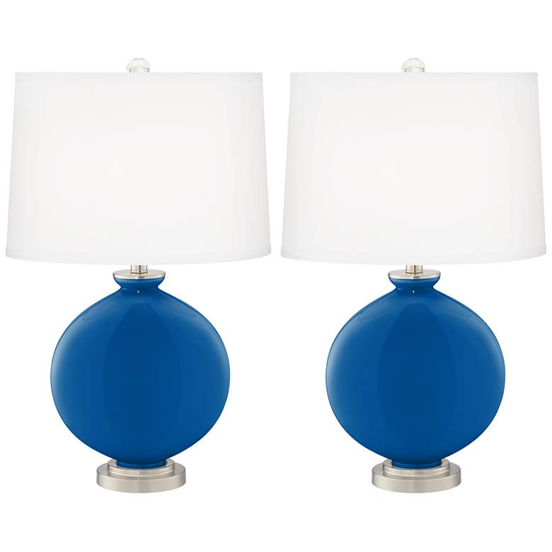 Image 2 Hyper Blue Carrie Table Lamp by Color Plus - Set of 2