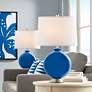 Hyper Blue Carrie Table Lamp by Color Plus - Set of 2