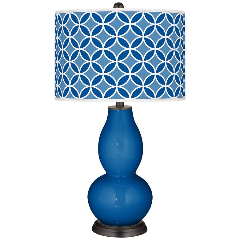 Image 1 Hyper Blue Circle Rings Double Gourd Table Lamp