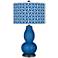 Hyper Blue Circle Rings Double Gourd Table Lamp