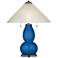 Hyper Blue Fulton Table Lamp with Fluted Glass Shade